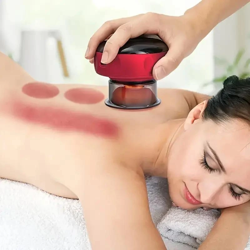 lady relaxing with Cupping Massager on her back